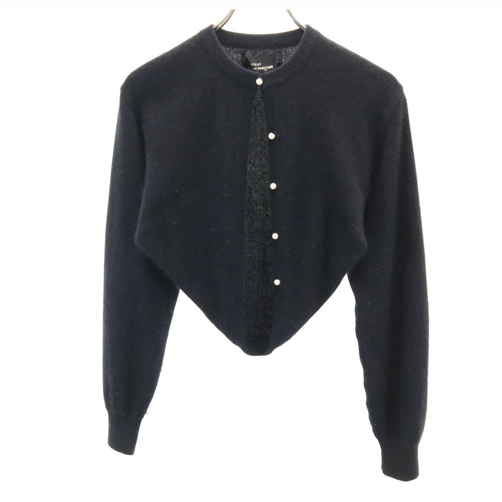 トリココムデギャルソン 1989年 80s 日本製 アンゴラブレンド  オールド 長袖 ショート丈 ニット ボレロ ブラック tricot COMME des GARCONS カーディガン レディース