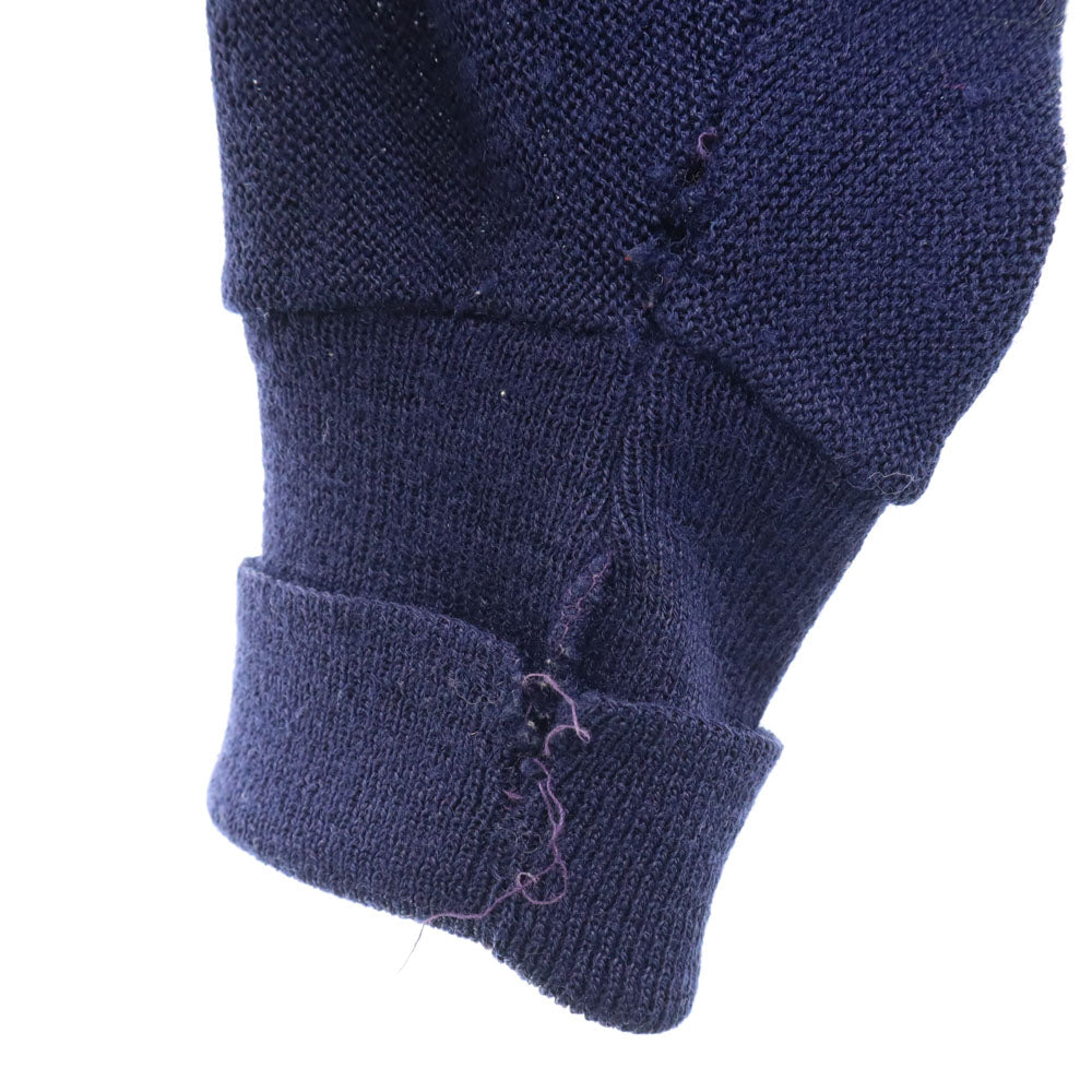 LACOSTE ラコステ 70s 80s ヴィンテージ 長袖 Vネック ニットカーディガン ネイビー メンズ