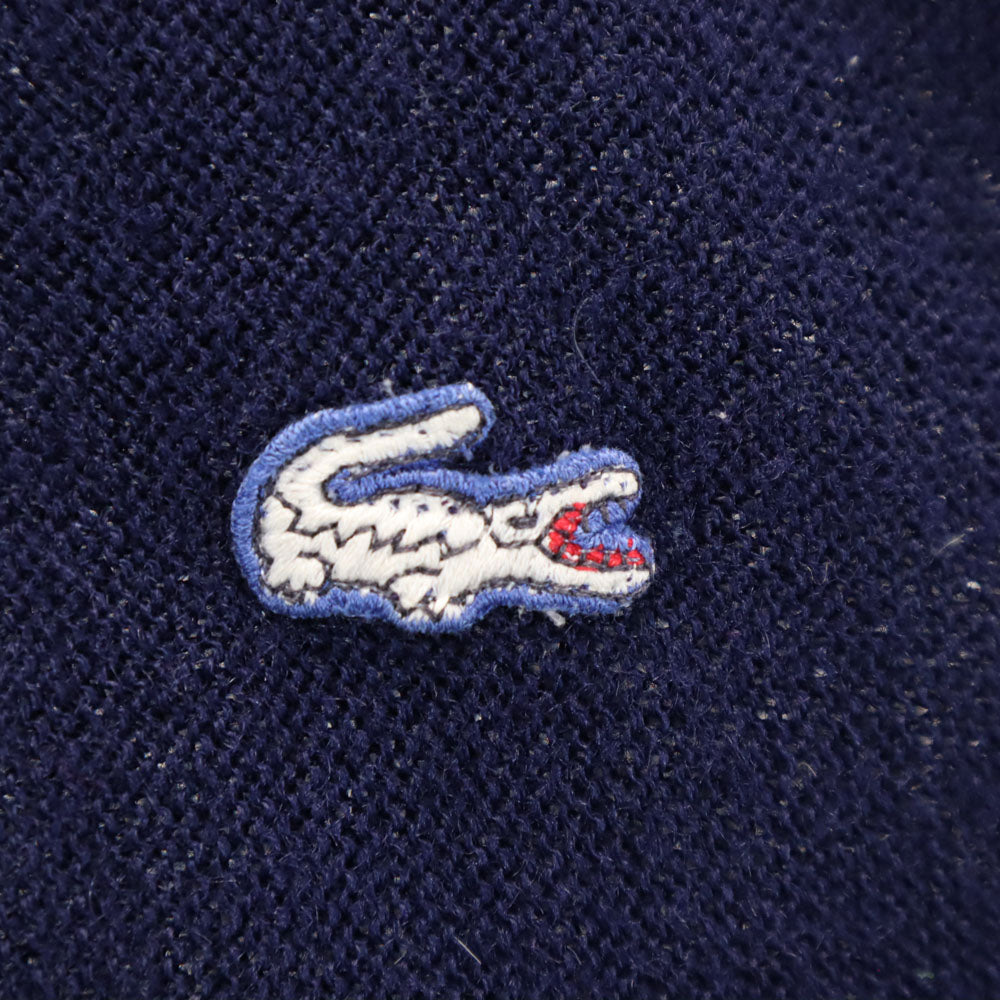 ラコステ 70s 80s ヴィンテージ 長袖 Vネック ニットカーディガン ネイビー LACOSTE メンズ