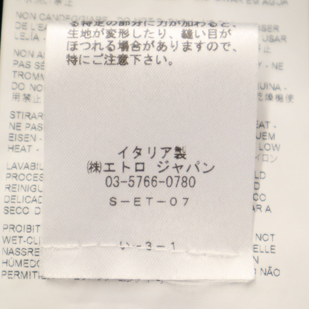 未使用 ETRO エトロ イタリア製 シルク 総柄 長袖 シャツ 42 ブラック 他 レディース