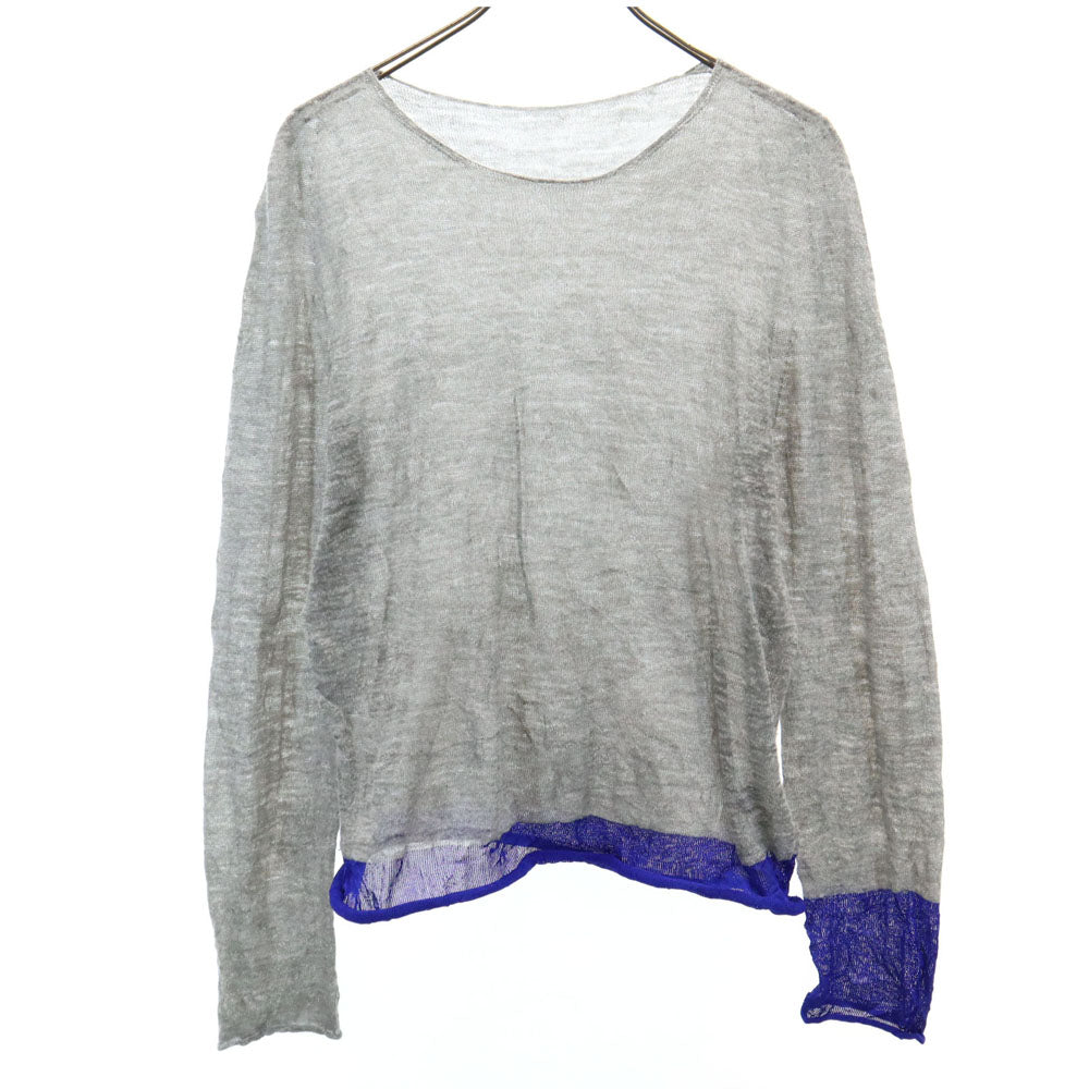 ワイズ 日本製 リネンブレンド 長袖 ニット 2 グレー Y's ヨウジヤマモト セーター 薄手 レディース