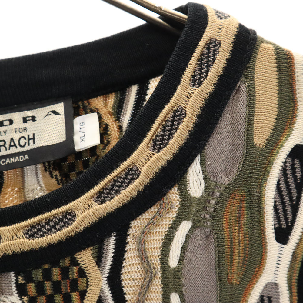 tundra ツンドラ 90s カナダ製 オールド 長袖 3D ニット XL ベージュ 他 セーター メンズ