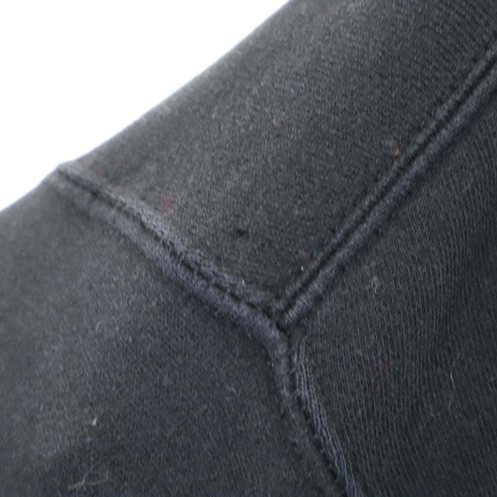 HUF ハフ × スラッシャー コラボ バックプリント 長袖 スウェットパーカー M ブラック × THRASHER 裏起毛 プルオーバー メンズ