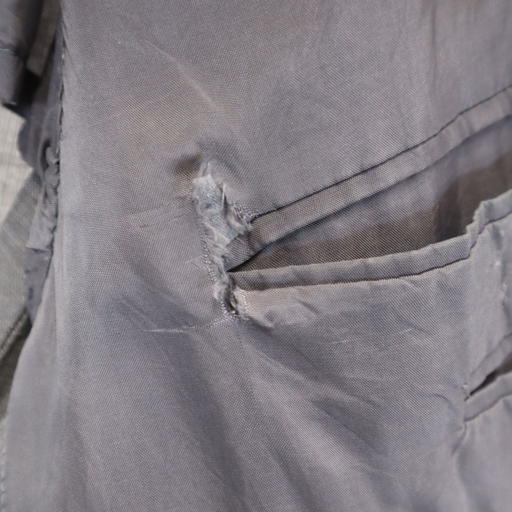 LANVIN ランバン 90s ウール リネンブレンド オールド 長袖 テーラードジャケット R50-46 グレー CLASSIQUE メンズ