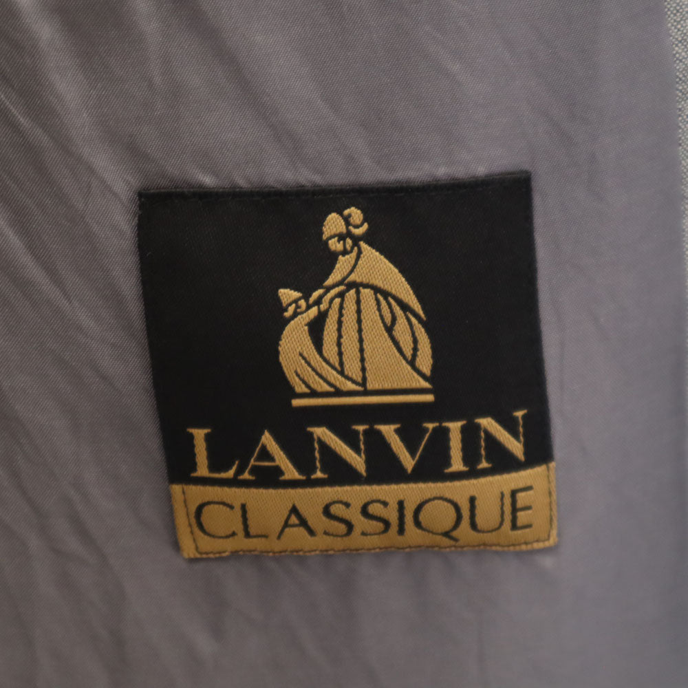 LANVIN ランバン 90s ウール リネンブレンド オールド 長袖 テーラードジャケット R50-46 グレー CLASSIQUE メンズ