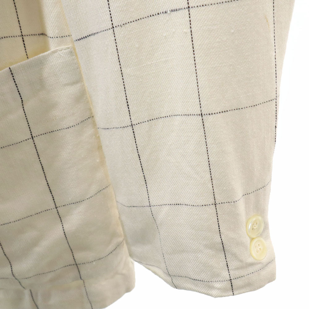 YVES SAINT LAURENT イヴサンローラン 90s USA製 オールド ウィンドウペン チェック柄 テーラードジャケット 36S ホワイト ブレザー メンズ