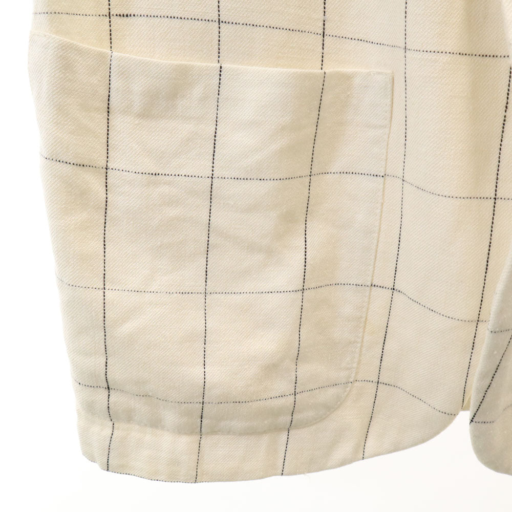 YVES SAINT LAURENT イヴサンローラン 90s USA製 オールド ウィンドウペン チェック柄 テーラードジャケット 36S ホワイト ブレザー メンズ