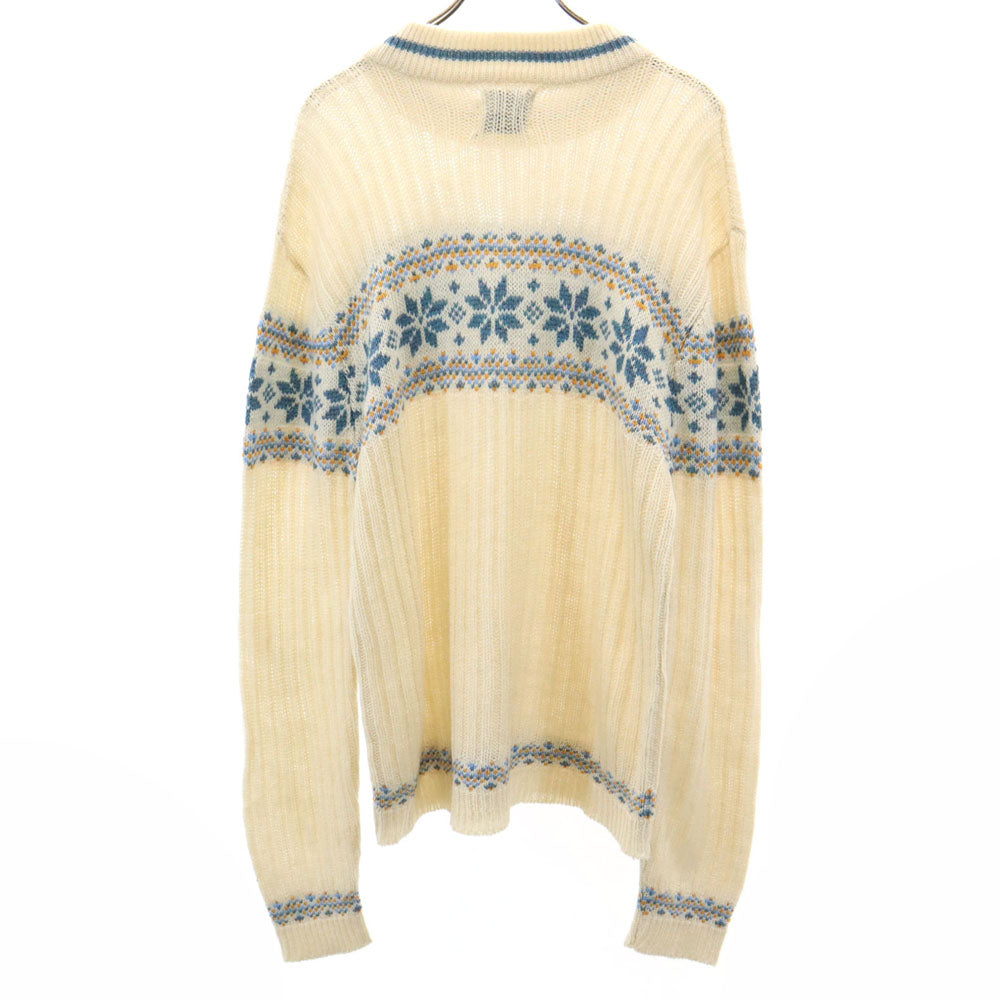 Van Cort 70s 80s アクリル ヴィンテージ ノルディック柄 長袖 セーター L アイボリー系 ニット メンズ