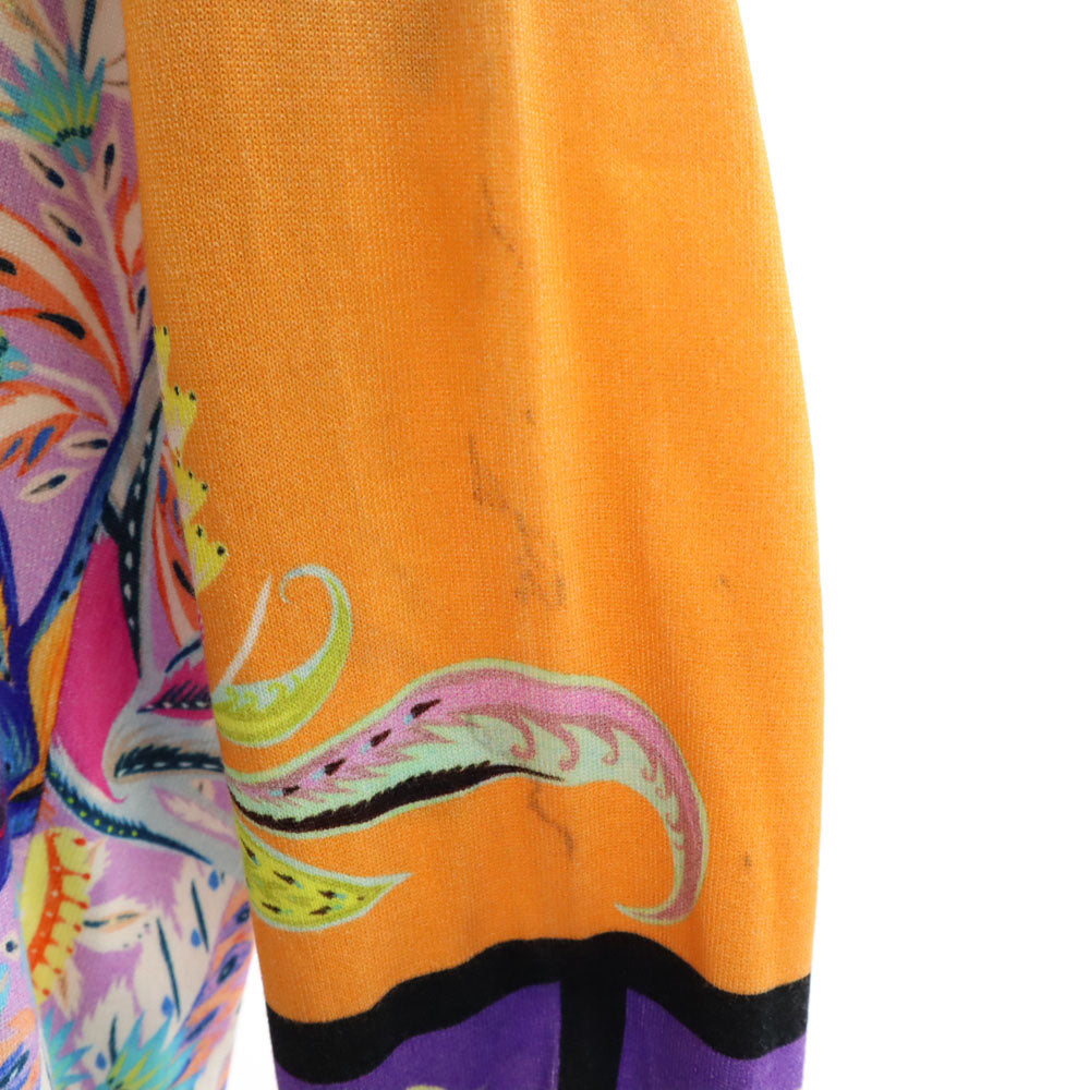 エトロ イタリア製 総柄 長袖 ニットカーディガン 42 アイボリー系 ETRO レディース