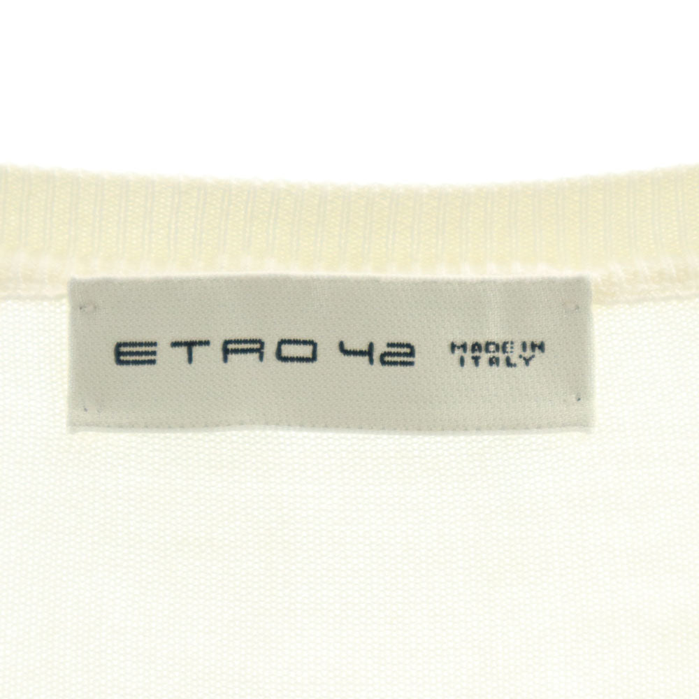エトロ イタリア製 総柄 長袖 ニットカーディガン 42 アイボリー系 ETRO レディース