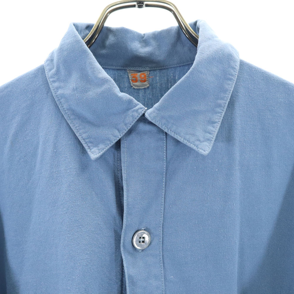 SWEDENISH ARMY スウェーデン軍 70s ヴィンテージ 長袖 スリーピング シャツ 39 ブルー プルオーバー メンズ