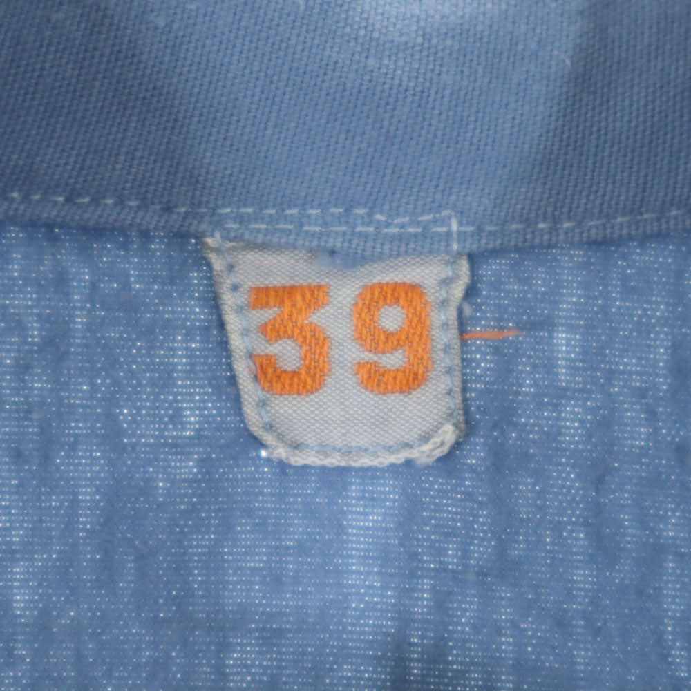 SWEDENISH ARMY スウェーデン軍 70s ヴィンテージ 長袖 スリーピング シャツ 39 ブルー プルオーバー メンズ