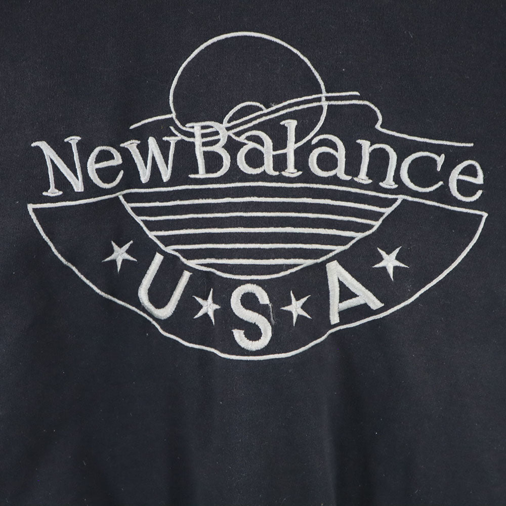 NEW BALANCE ニューバランス 90s オールド 長袖 スウェットパーカー L ブラック 裏起毛 レディース