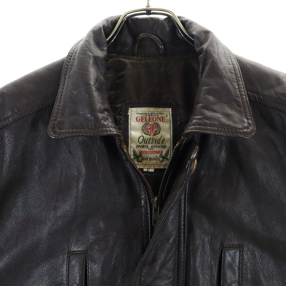 GELEONE ガレオネ レザーコート F ダークブラウン メンズ