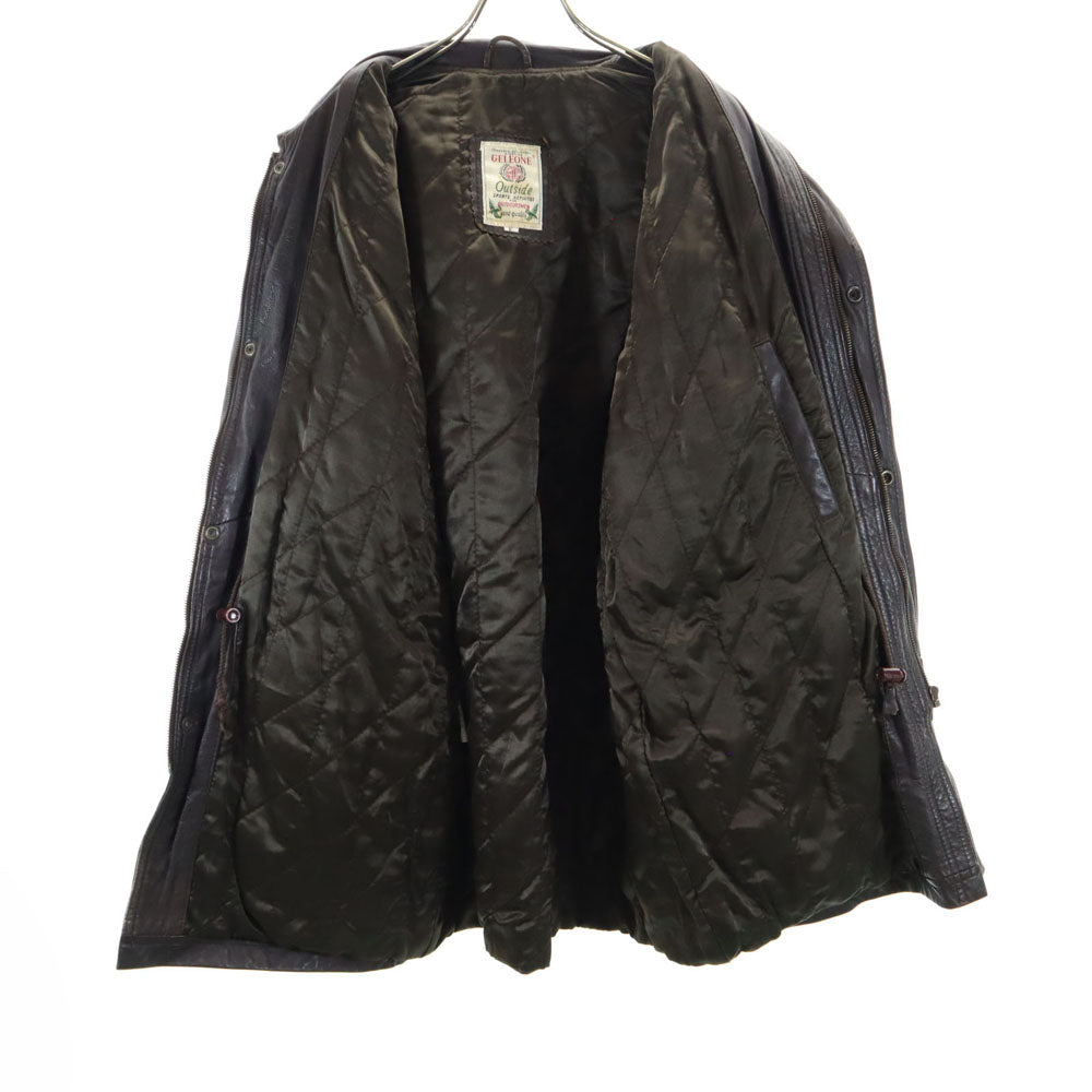 GELEONE ガレオネ レザーコート F ダークブラウン メンズ