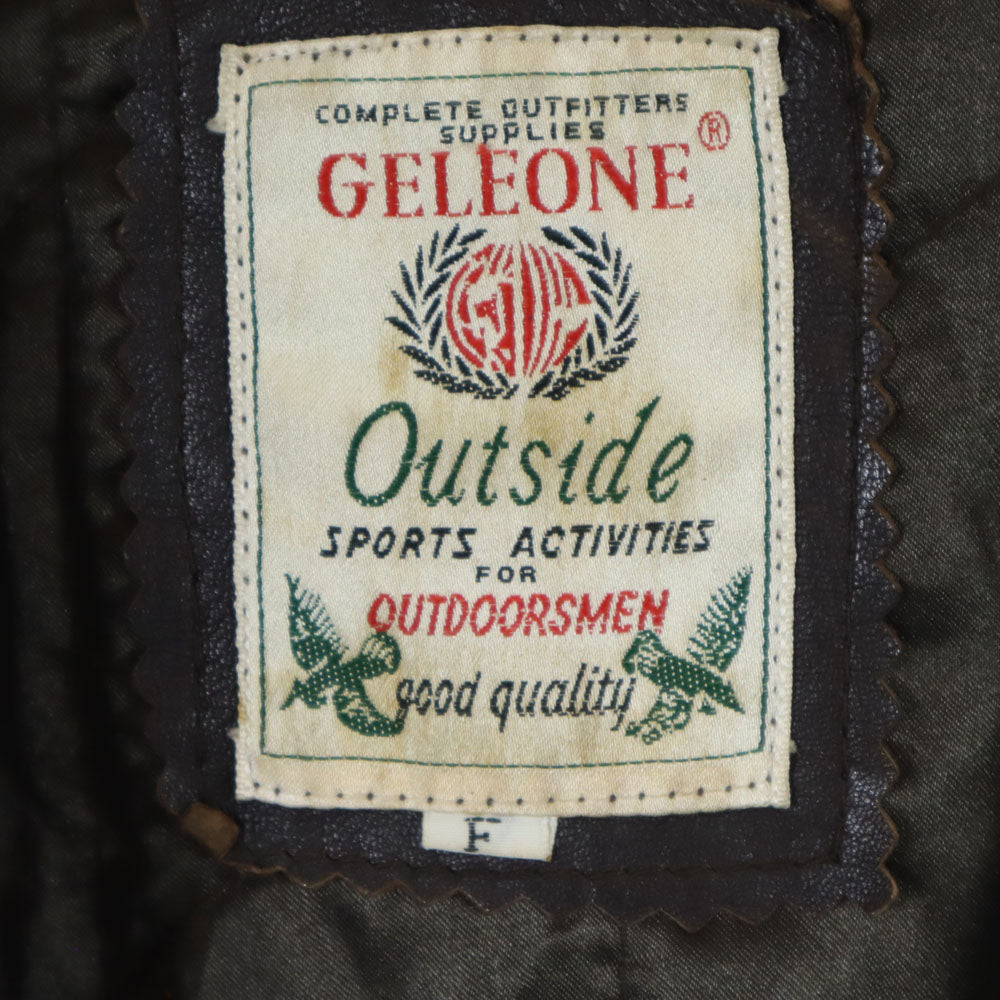 GELEONE ガレオネ レザーコート F ダークブラウン メンズ