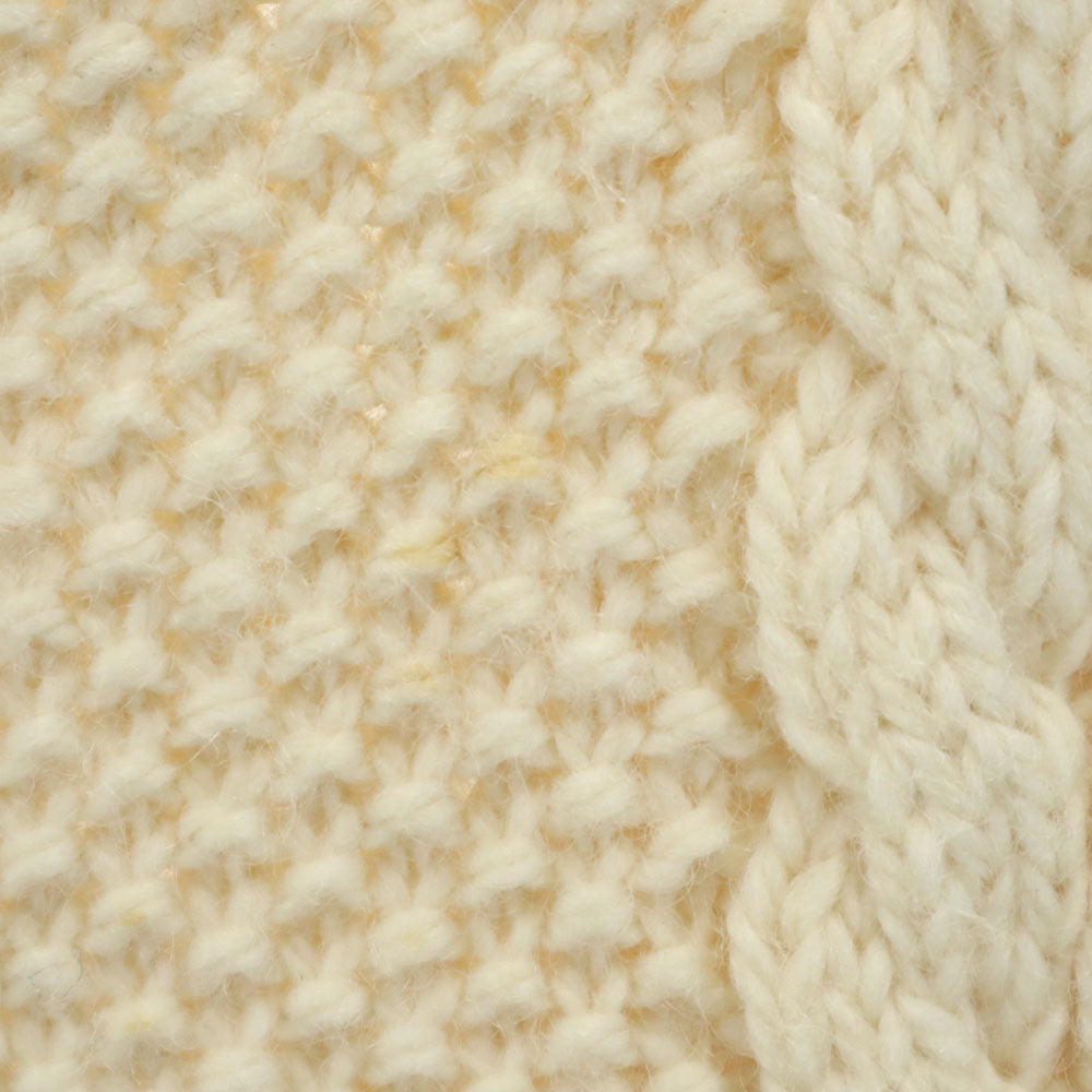 OLD オールド 長袖 フィッシャーマン セーター アイボリー ニット ケーブル編み レディース