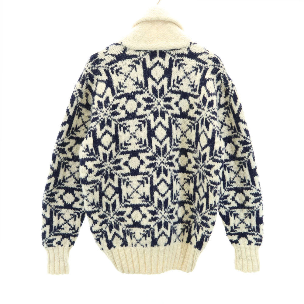 POLO COUNTRY RALPH LAUREN ポロカントリー ラルフローレン 90s ウール オールド ハンドニット ノルディック柄 長袖 セーター M アイボリー ニット メンズ