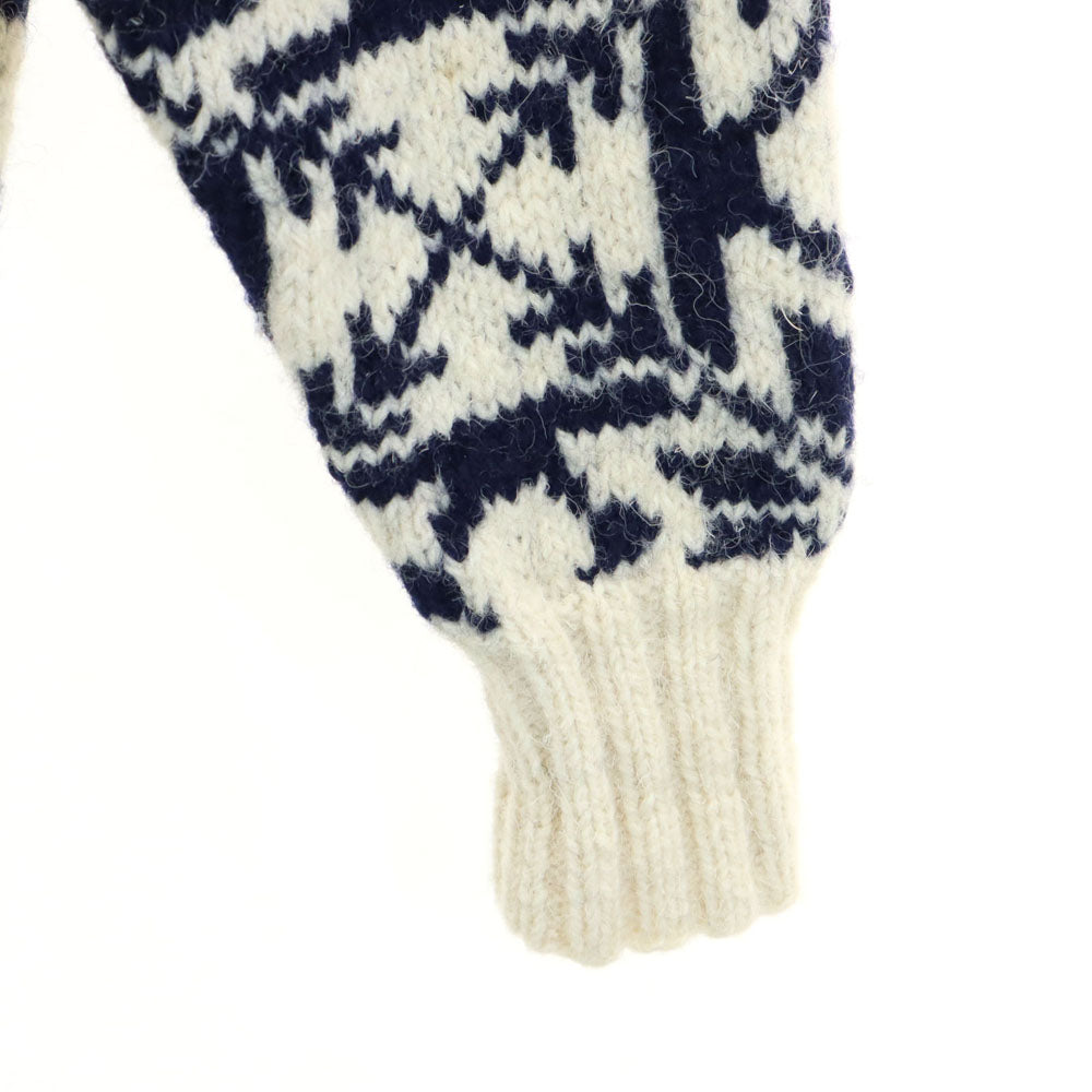 POLO COUNTRY RALPH LAUREN ポロカントリー ラルフローレン 90s ウール オールド ハンドニット ノルディック柄 長袖 セーター M アイボリー ニット メンズ