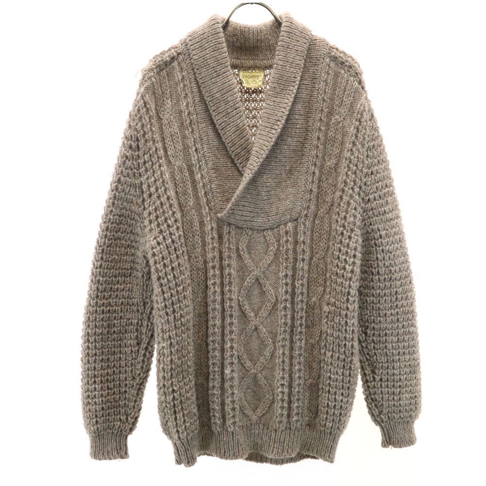 80s 90s アイルランド製 オールド 長袖 セーター M グレージュ ニット レディース