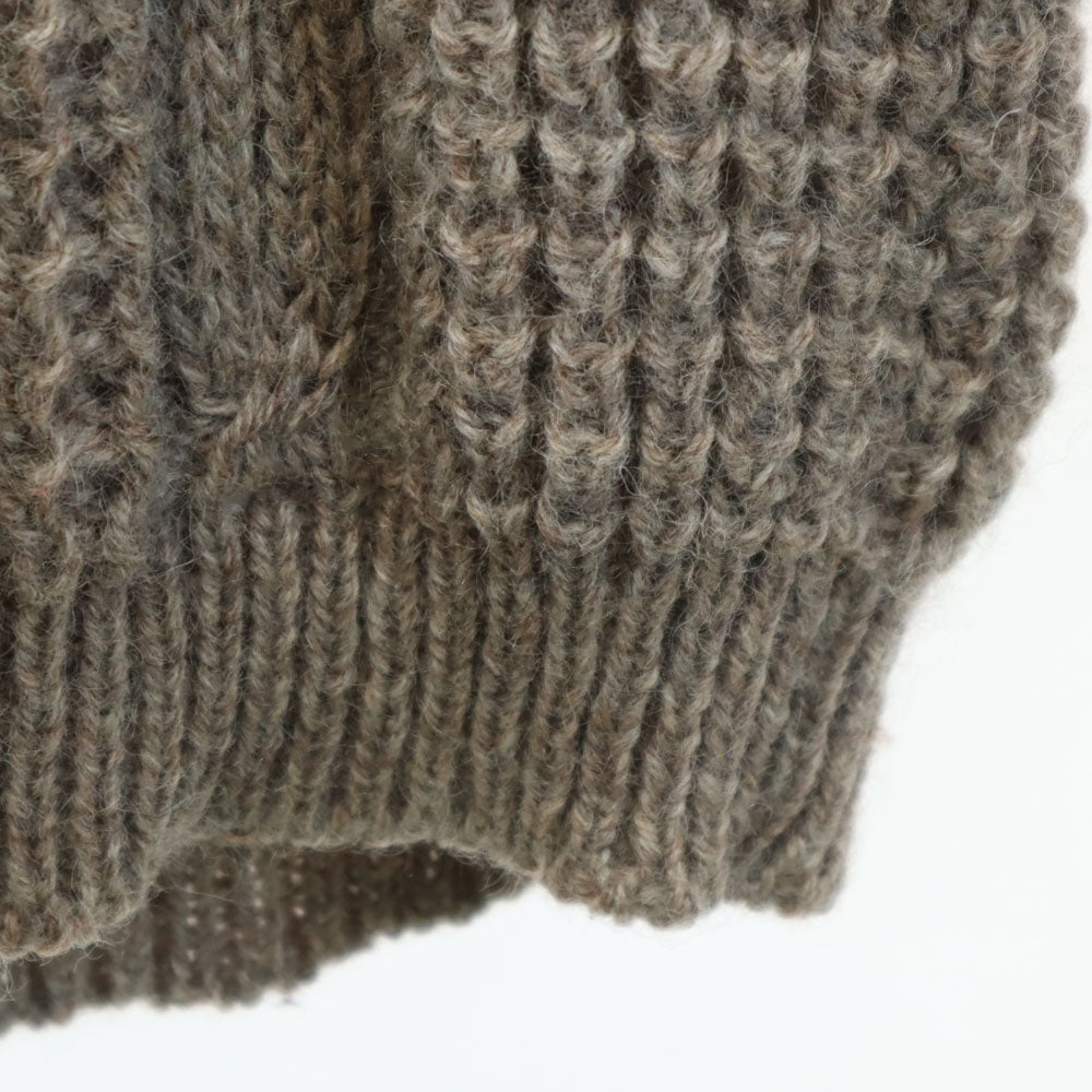 80s 90s アイルランド製 オールド 長袖 セーター M グレージュ ニット レディース