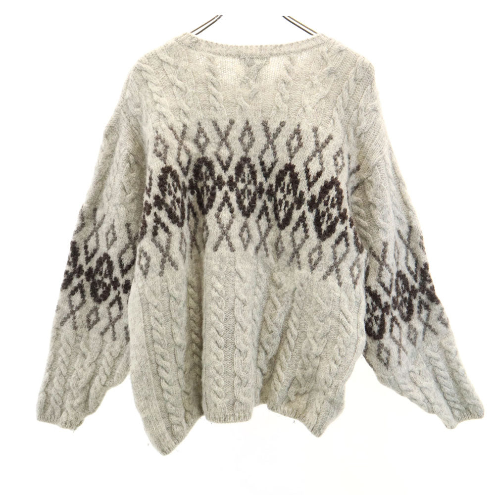 L.L.Bean エルエルビーン 80s スコットランド製 ヴィンテージ 長袖 セーター L グレー ニット メンズ