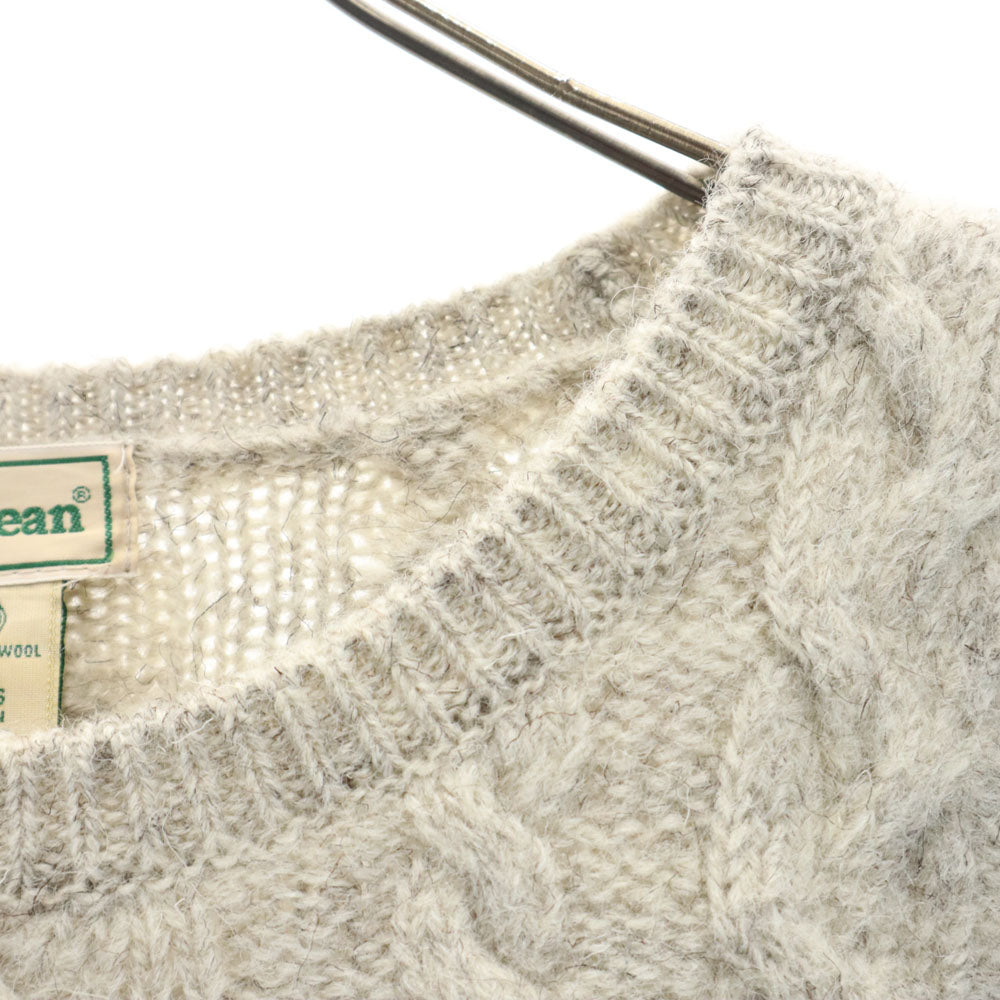 L.L.Bean エルエルビーン 80s スコットランド製 ヴィンテージ 長袖 セーター L グレー ニット メンズ