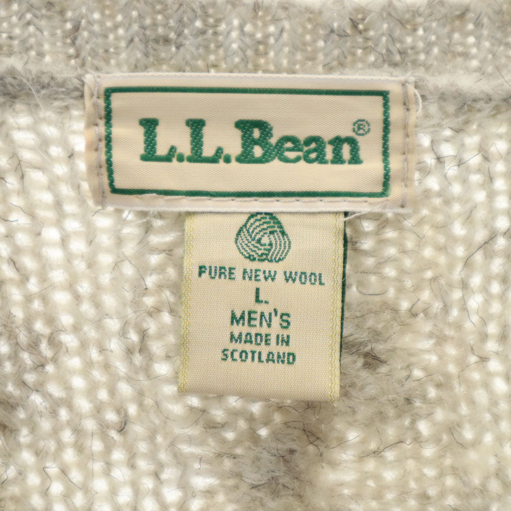 L.L.Bean エルエルビーン 80s スコットランド製 ヴィンテージ 長袖 セーター L グレー ニット メンズ