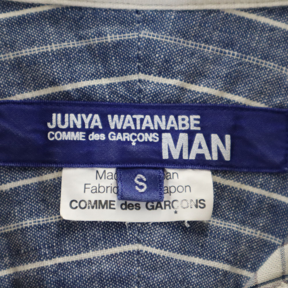 ジュンヤワタナベコムデギャルソンマン 2011年 リネンブレンド チェック柄 長袖 シャツ S ネイビー系 JUNYA WATANABE COMME des GARCONS MAN メンズ