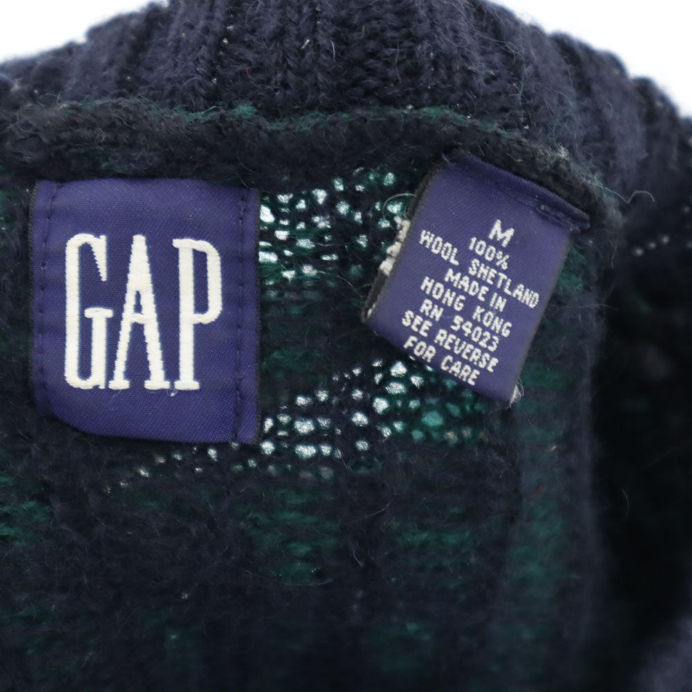 GAP ギャップ 90s ウール オールド ノルディック柄 長袖 セーター M ネイビー 他 ニット メンズ
