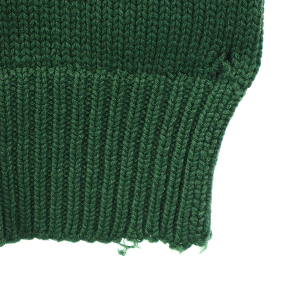 VINTAGE ヴィンテージ 40s 50s 長袖 レタードワッペン セーター グリーン ニット メンズ