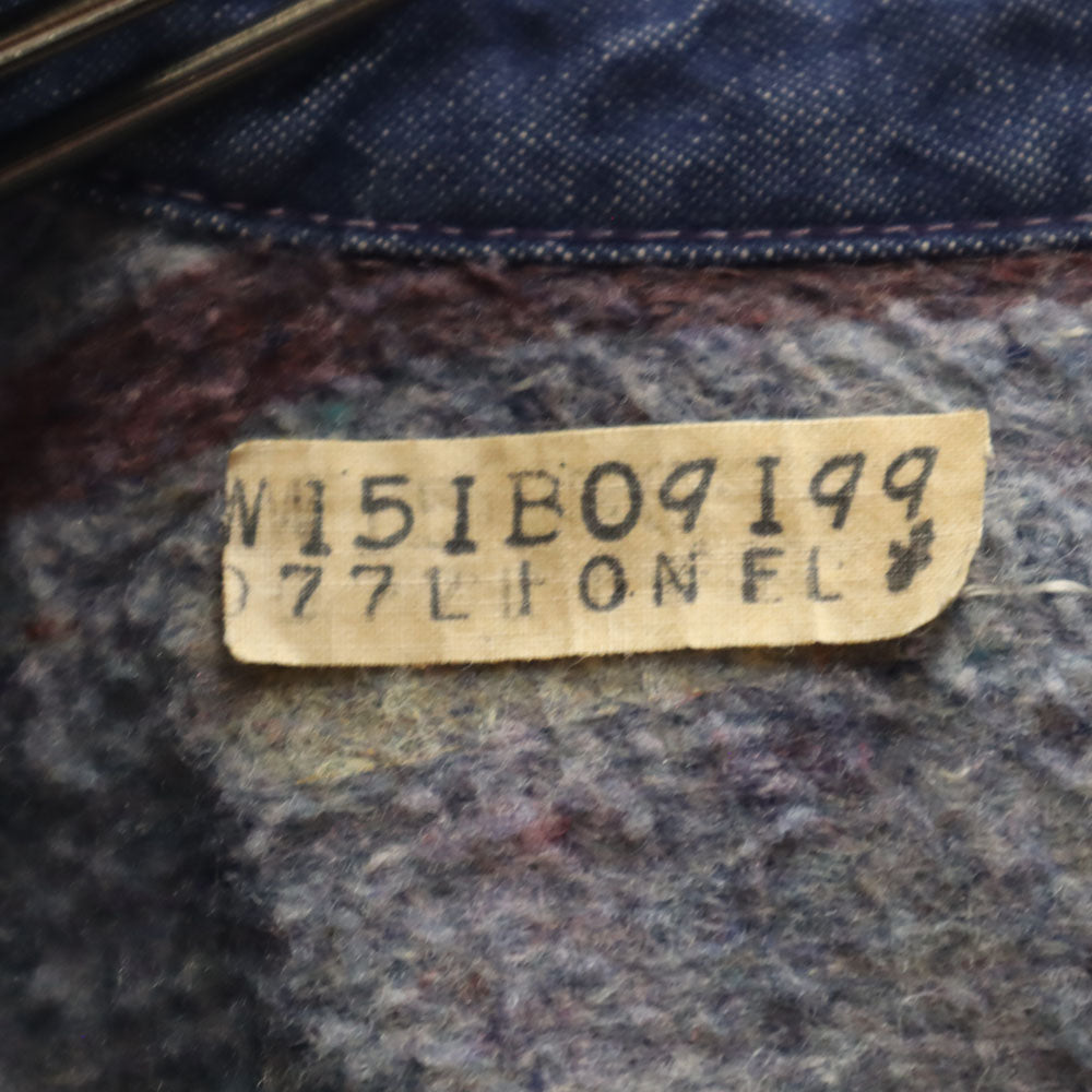 BLUE BELL ブルーベル 60s 70s ヴィンテージ ラングラー デニム カバーオール 46 インディゴブルー 裏ブランケット ジャケット メンズ