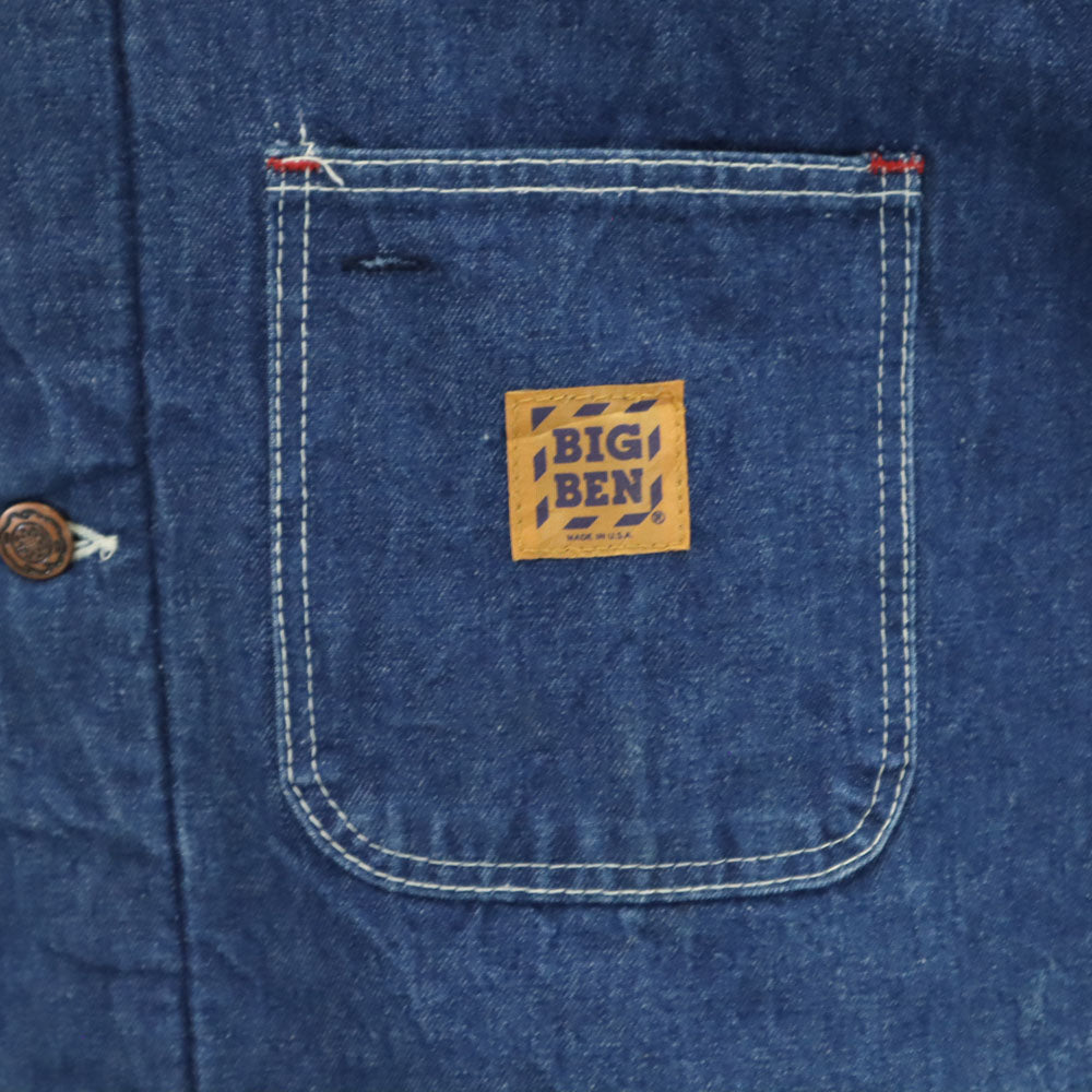 BIG BEN ビッグベン 70s 80s USA製 ラングラー ヴィンテージ デニム カバーオール 42 ウォッシュブルー 裏ブランケット ジャケット メンズ