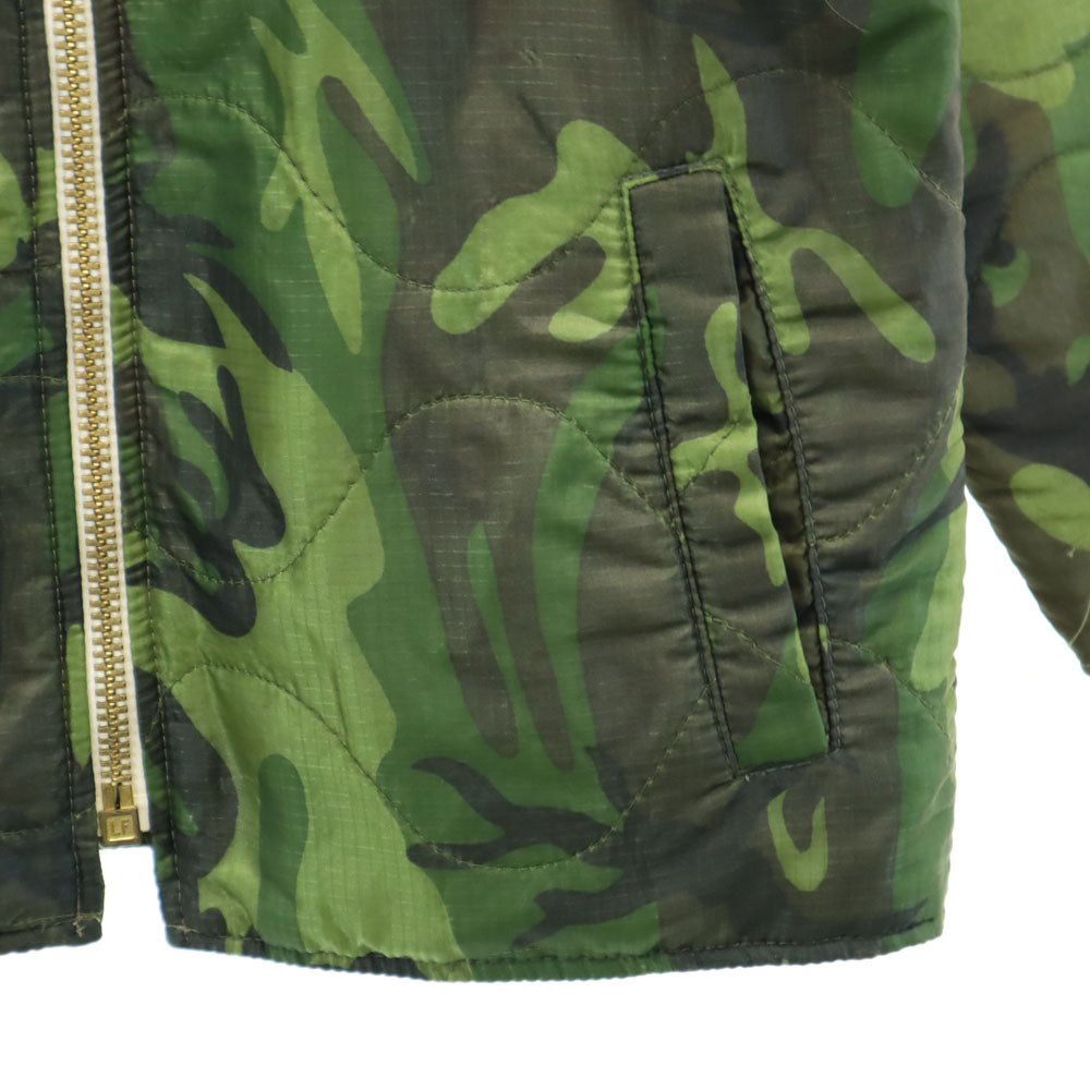 DR ROMANELLI ドクターロマネリ USA製 バックスカル刺繍 カモフラ柄 ベトジャン キルティングジャケット S カーキ 迷彩 メンズ