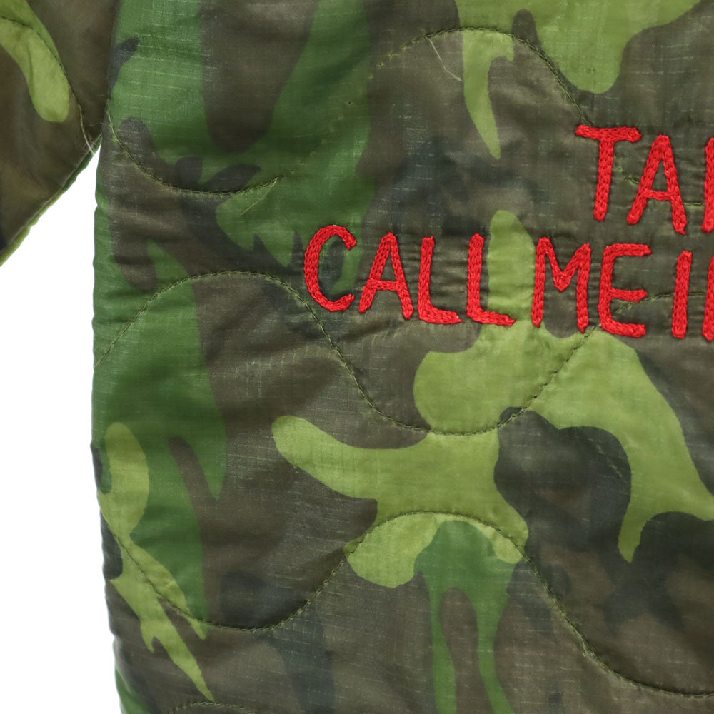 DR ROMANELLI ドクターロマネリ USA製 バックスカル刺繍 カモフラ柄 ベトジャン キルティングジャケット S カーキ 迷彩 メンズ