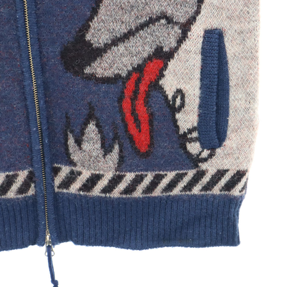 PEARLY GATES パーリーゲイツ 日本製 ゴルフ ショールカラー ニットジャケット 1 ネイビー レディース