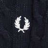 未使用 フレッドペリー イタリア製 長袖 Vネック セーター 40 ネイビー FRED PERRY ニット ケーブル編み REISSUES メンズ