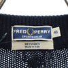 未使用 フレッドペリー イタリア製 長袖 Vネック セーター 40 ネイビー FRED PERRY ニット ケーブル編み REISSUES メンズ