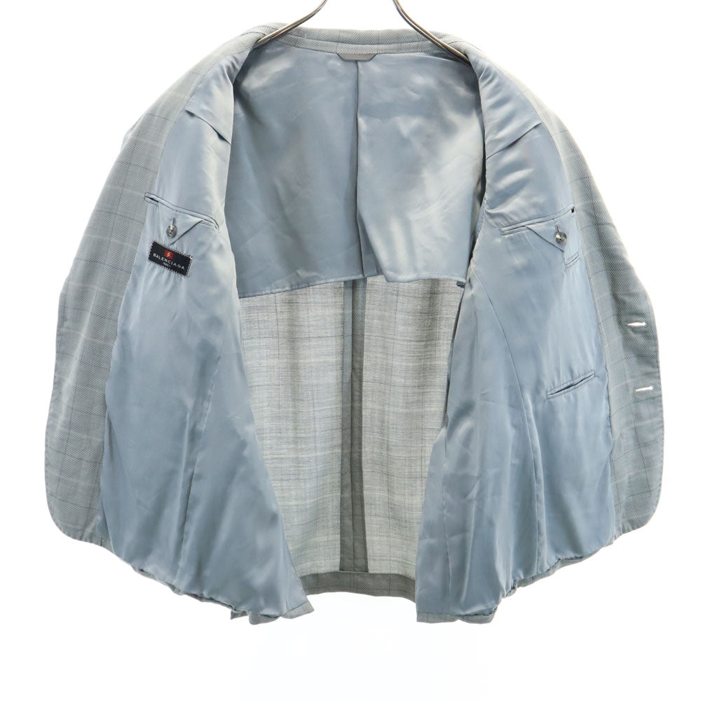 BALENCIAGA バレンシアガ 90s 日本製 オールド チェック柄 テーラードジャケット 98BB4 グレー ブレザー メンズ