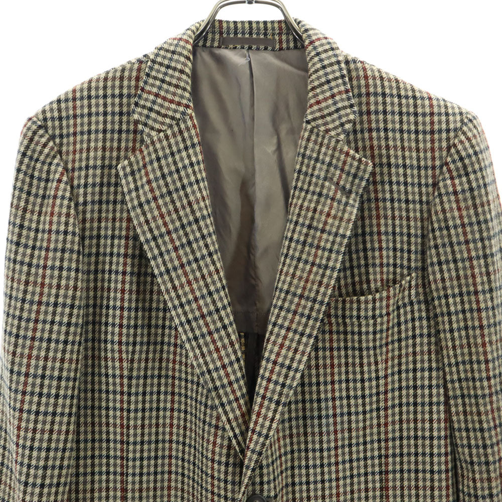 Burberrys バーバリーズ 90s ウール オールド チェック 長袖 テーラードジャケット 98-88-175 ベージュ系 サイドベンツ メンズ