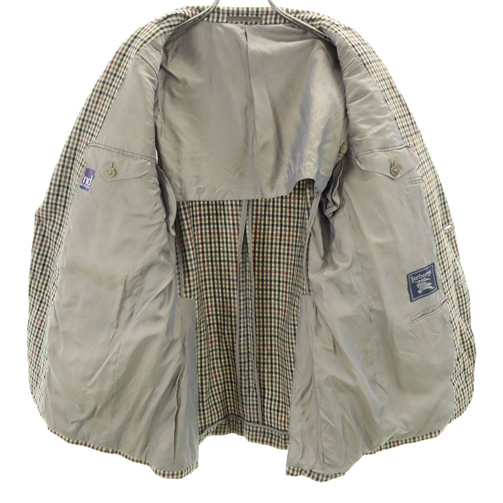 Burberrys バーバリーズ 90s ウール オールド チェック 長袖 テーラードジャケット 98-88-175 ベージュ系 サイドベンツ メンズ