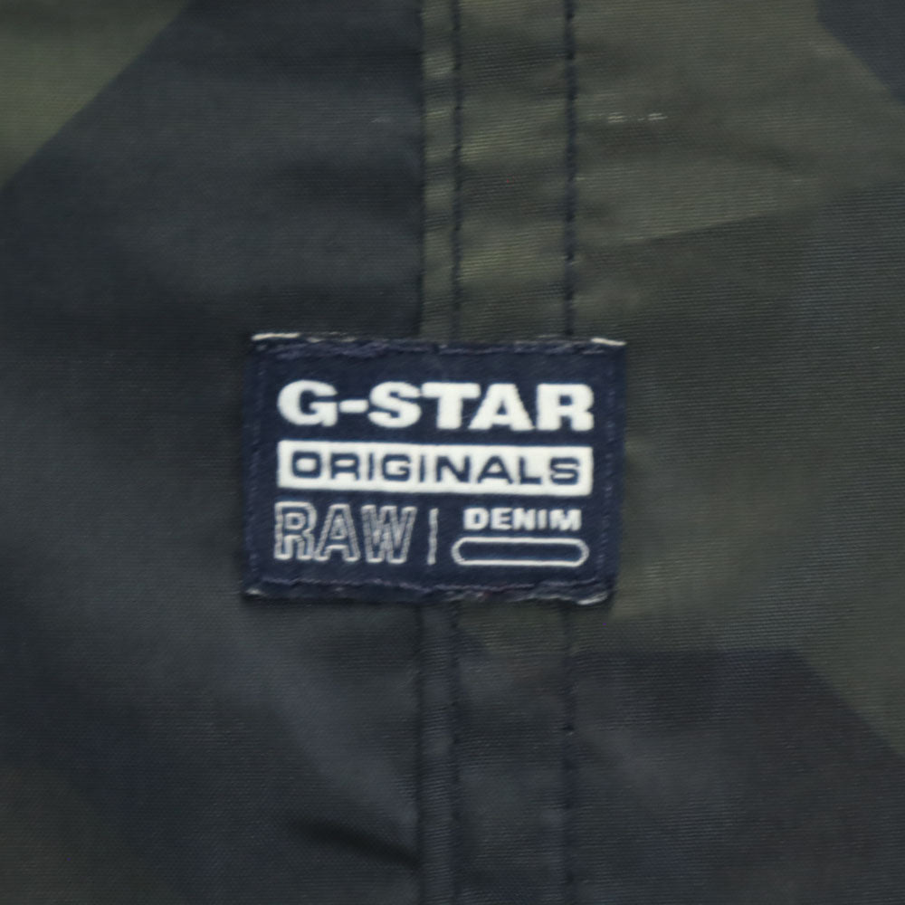 ジースターロゥ 幾何学柄 オーバー シャツジャケット M カーキ 他 G-STAR RAW 裏メッシュ ブルゾン Powel-R Overshirt メンズ