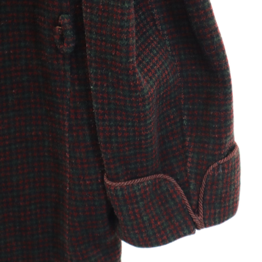 VINTAGE ヴィンテージ 40s 50s スモーキングジャケット チェック柄 ショールカラー ジャケット 48 レッド 他 メンズ