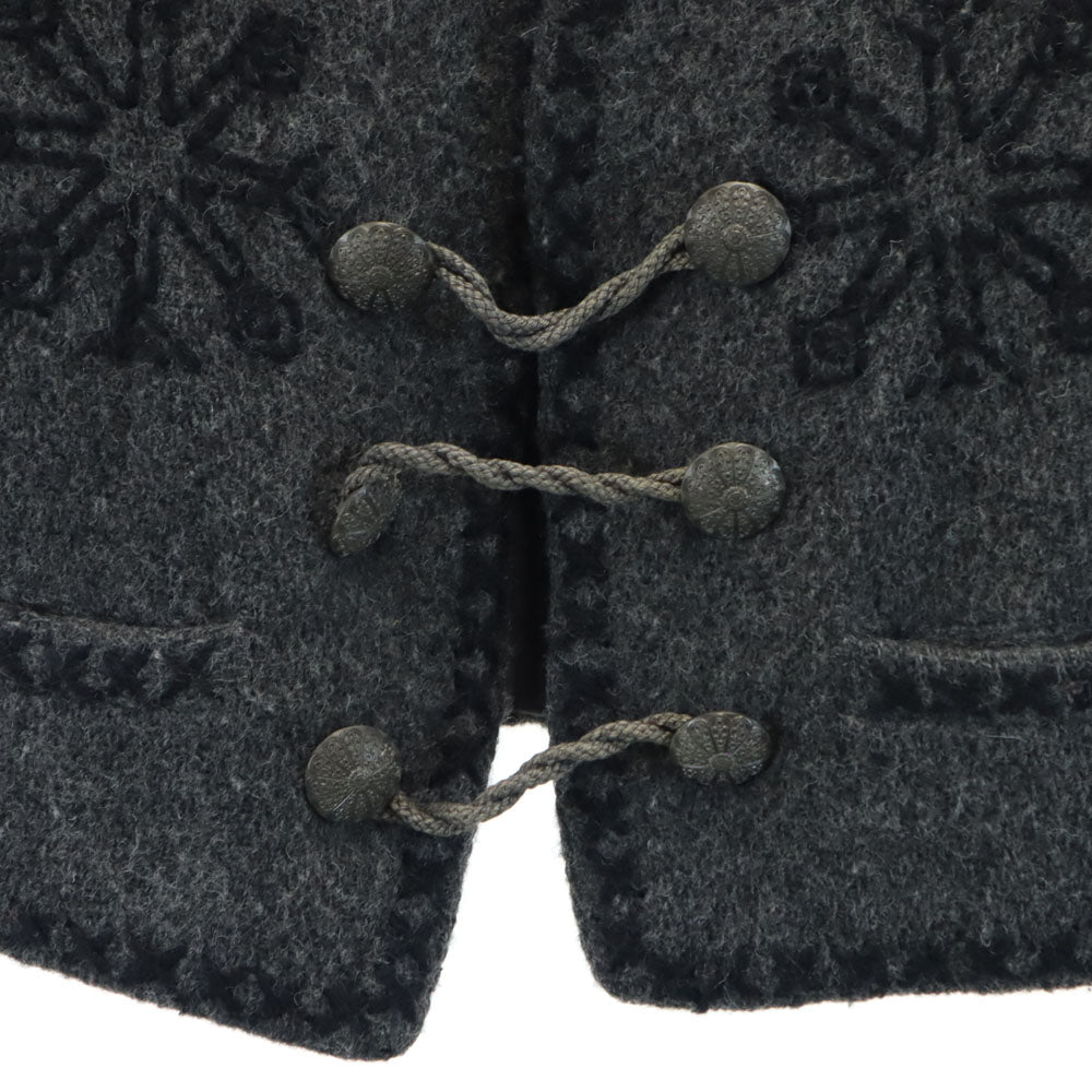 アイエス イッセイミヤケ 80s 90s オールド ウールジャケット 9 グレー コンチョボタン レディース