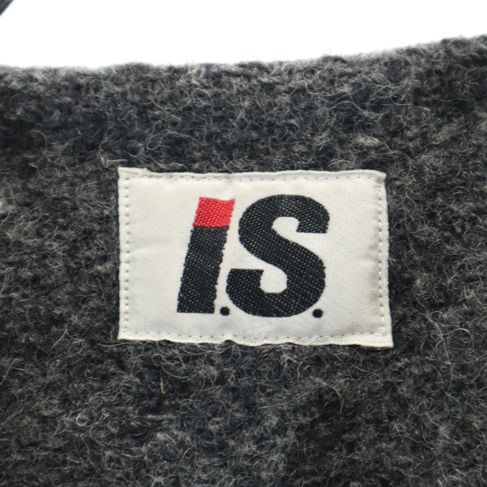 アイエス イッセイミヤケ 80s 90s オールド ウールジャケット 9 グレー コンチョボタン レディース