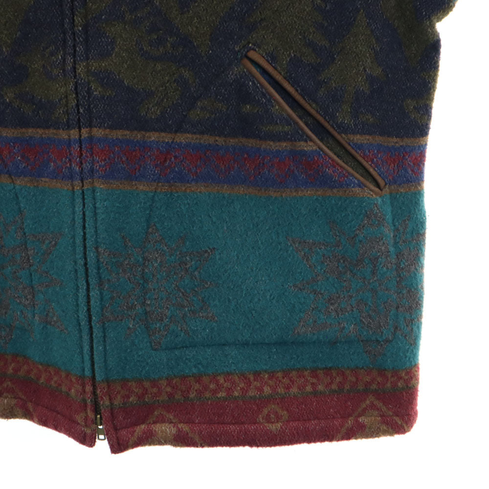 L.L.Bean エルエルビーン 80s ポルトガル製 ウールブレンド ヴィンテージ ノルディック柄 パーカー L ワインレッド 他 メンズ