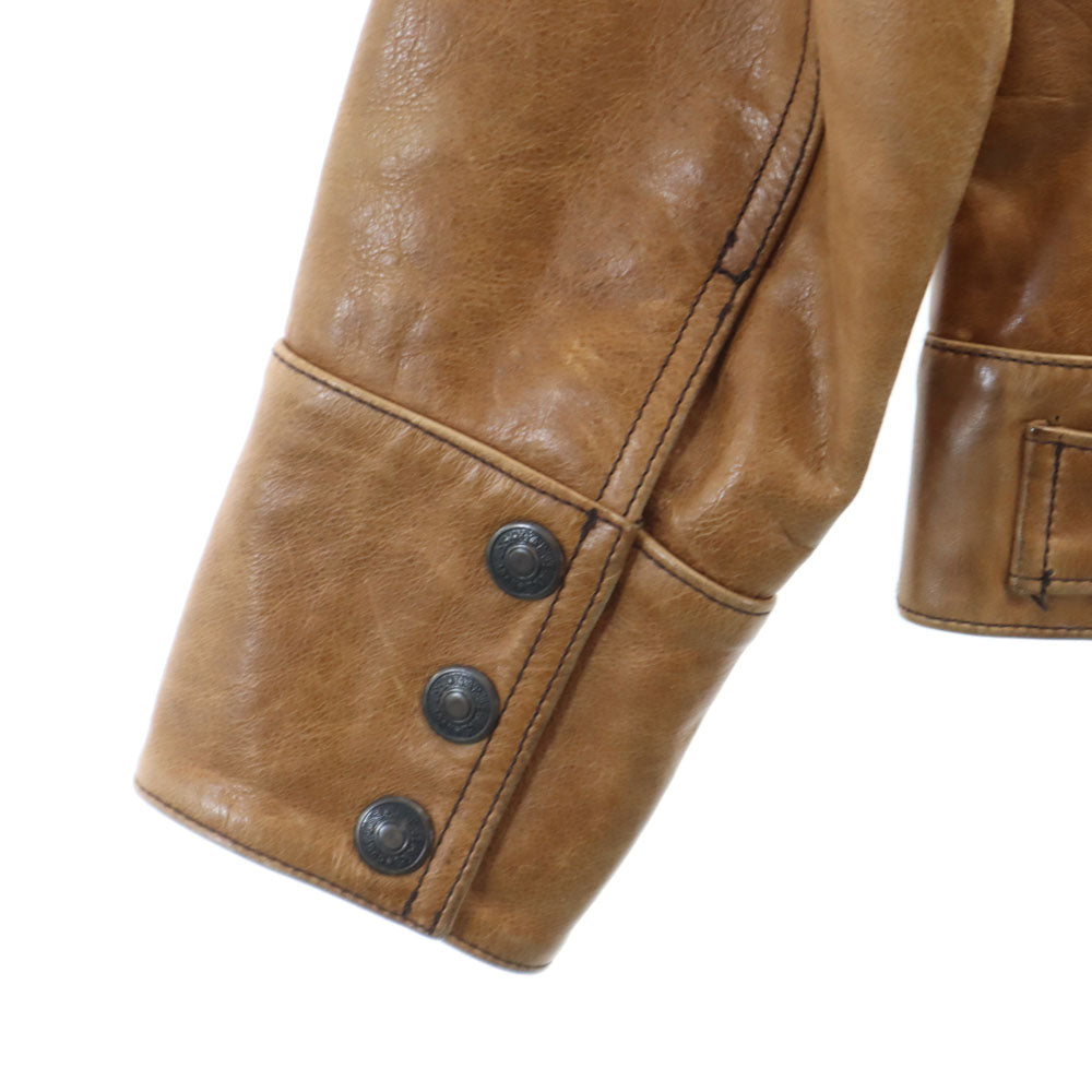 GAP ギャップ 牛革 レザー シングル トラッカー ジャケット XS ブラウン レディース