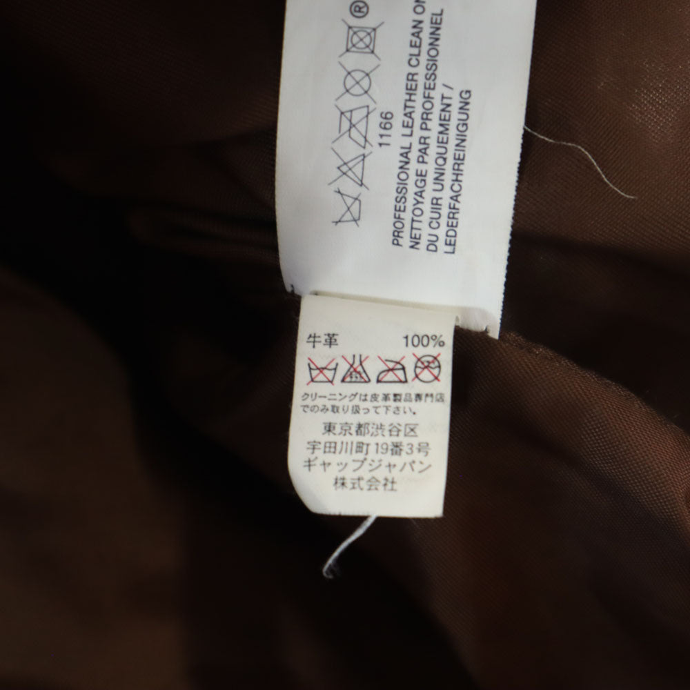 GAP ギャップ 牛革 レザー シングル トラッカー ジャケット XS ブラウン レディース