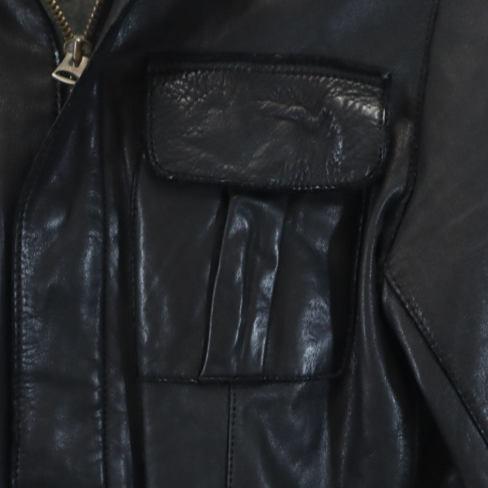 Sisii シシ 日本製 ミリタリー レザージャケット S ブラック系 メンズ