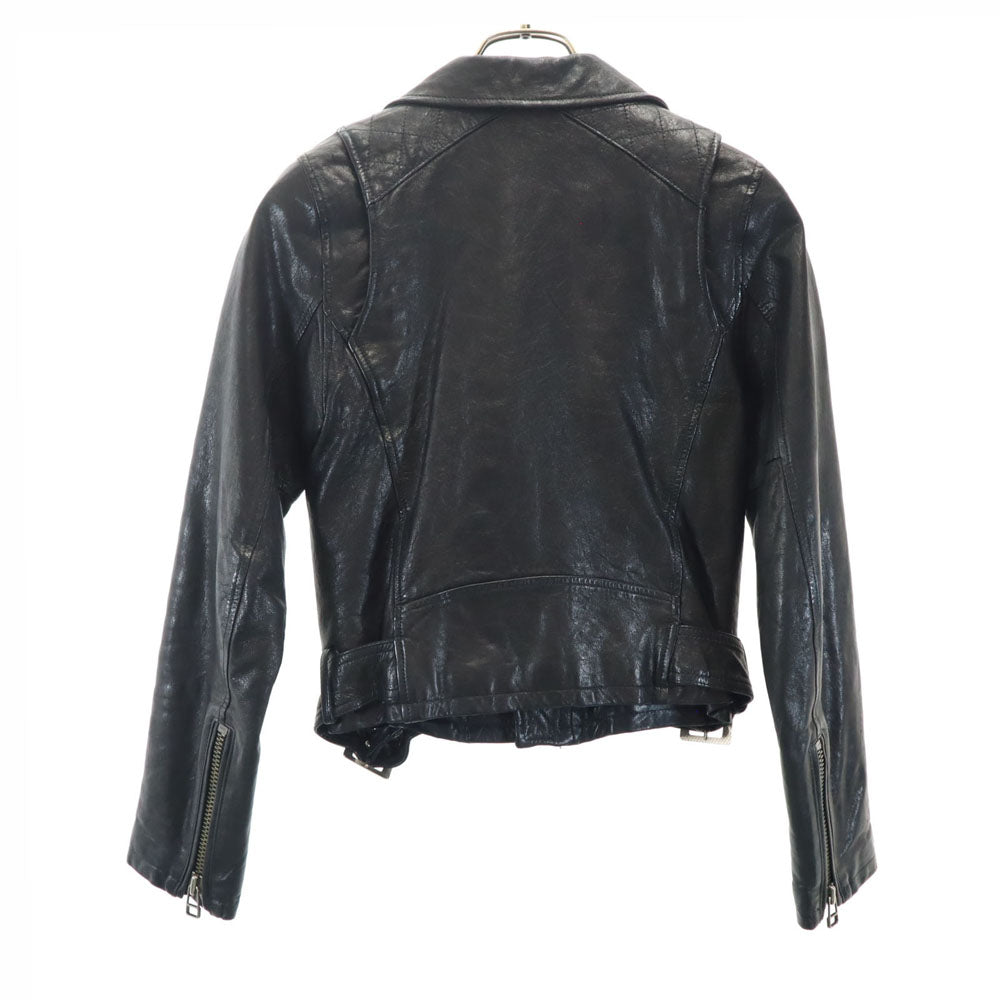 ナイングラウンド ゴートレザー ダブルライダースジャケット F ブラック レディース